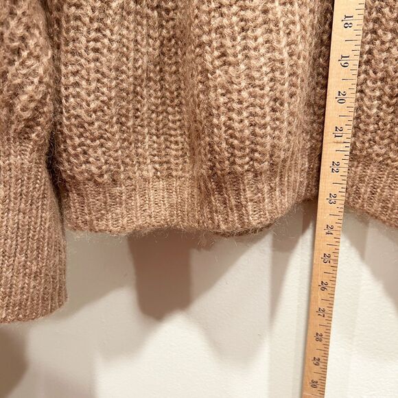 Sezane Gisele Tan Mohair Wool Blend Women's Sweater Medium Quiet Luxury Chunky - Picture 10 of 12